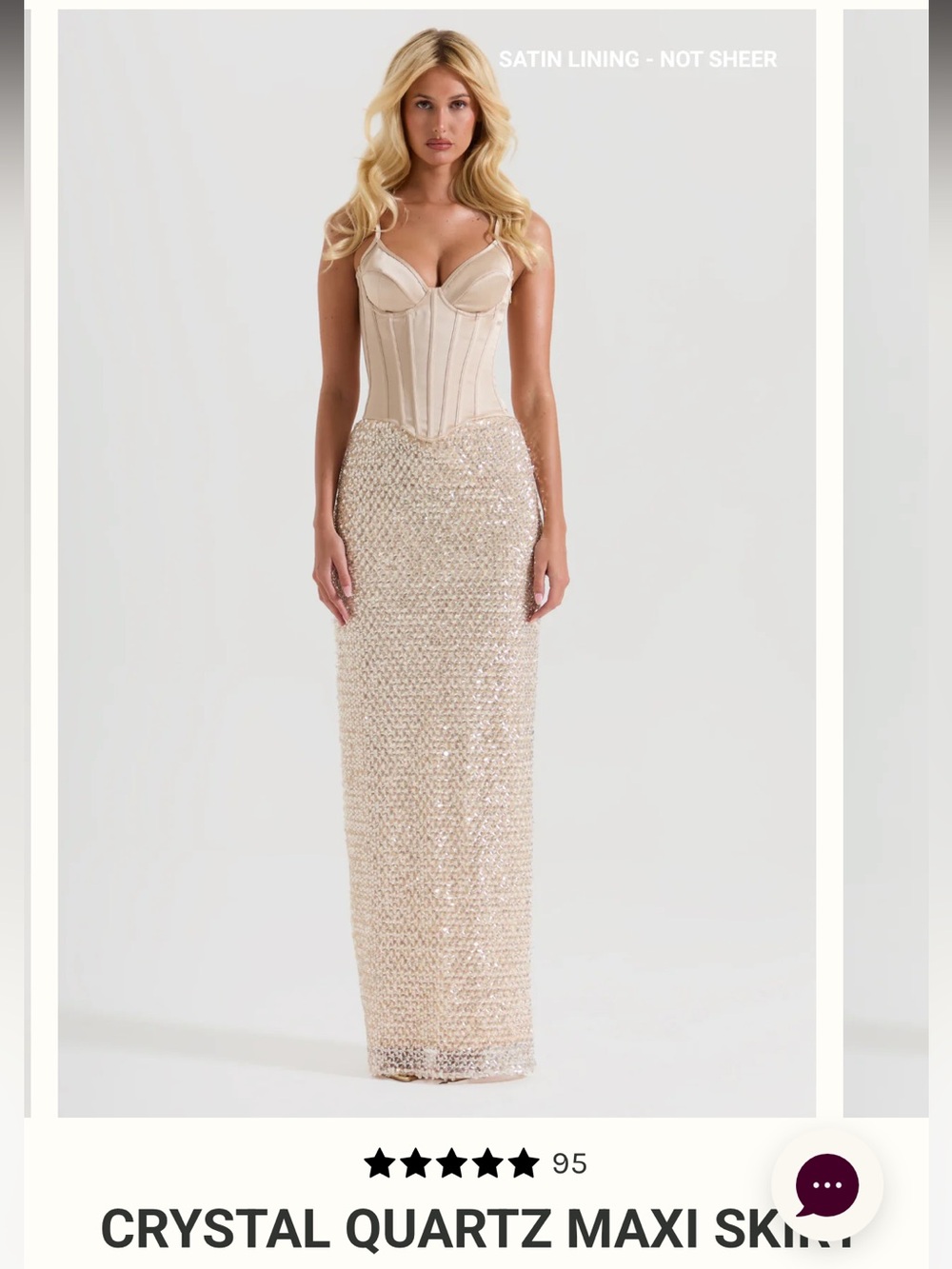 Sydney Lane crystal Quartz maxi skirt